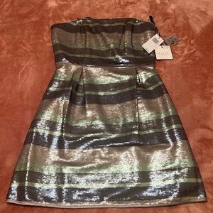 New w/tags Laundry by Shelli Segal sequin stripe mini dress